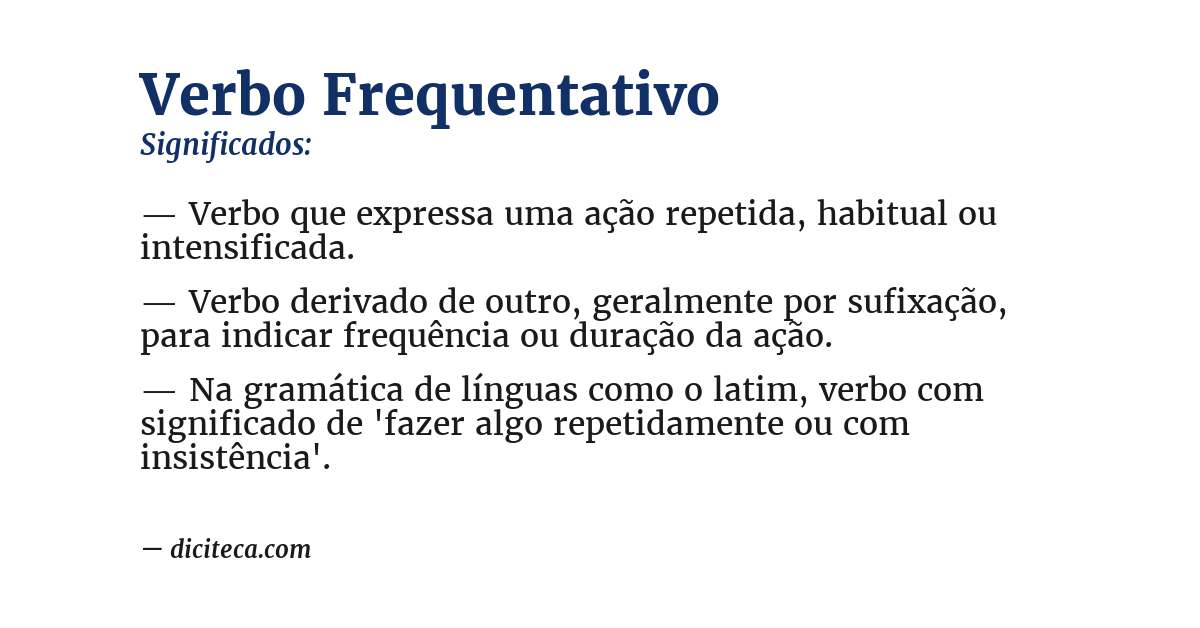Significado de verbo frequentativo
