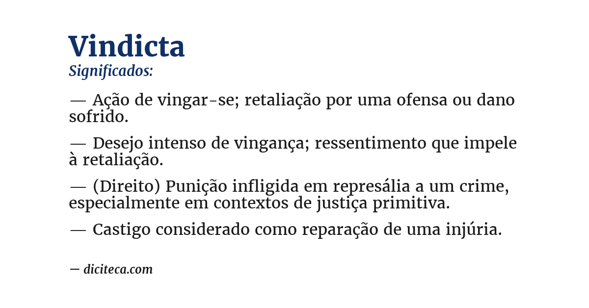 Significado de vindicta