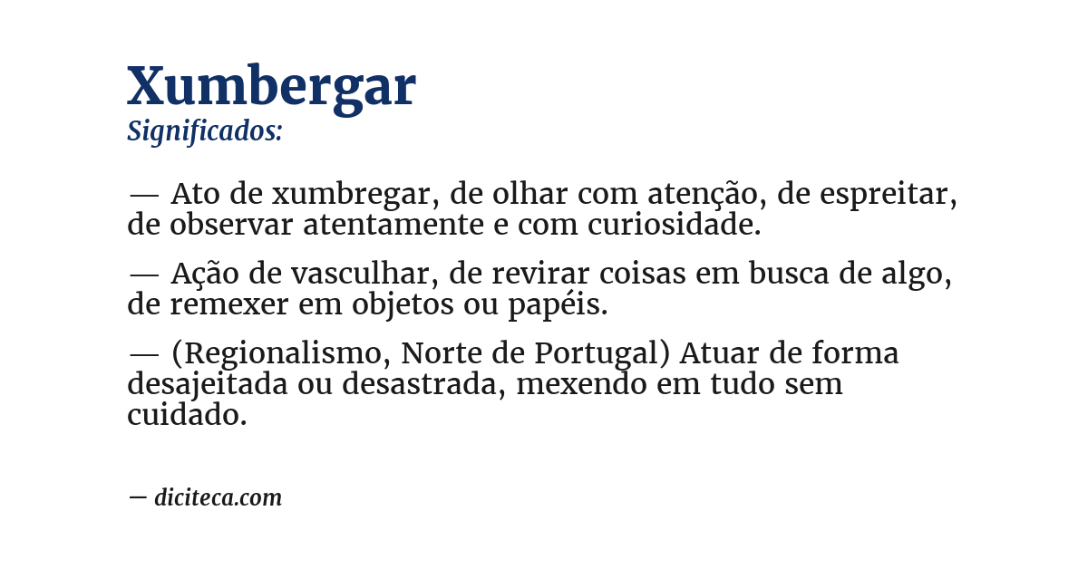 Significado de xumbergar