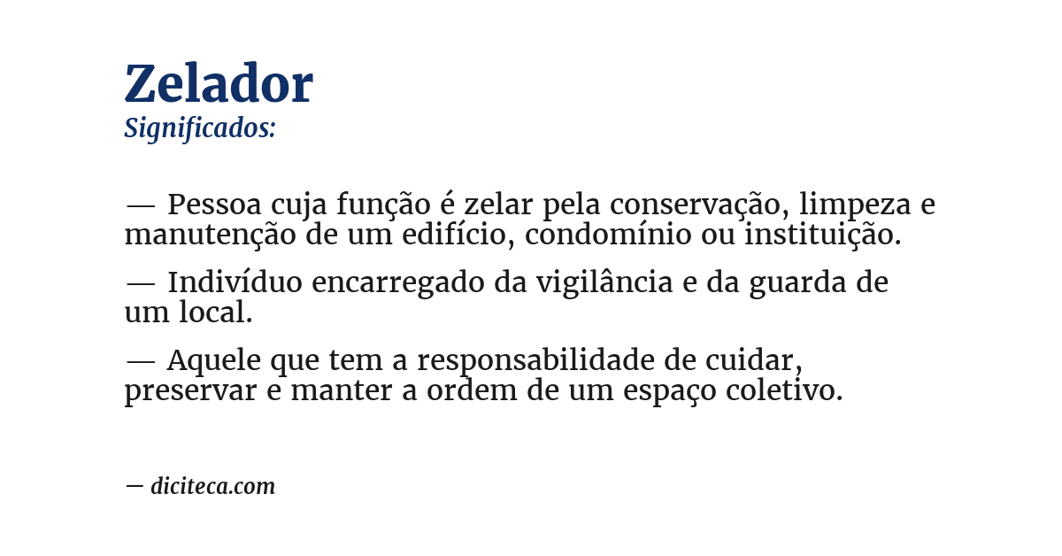Significado de zelador