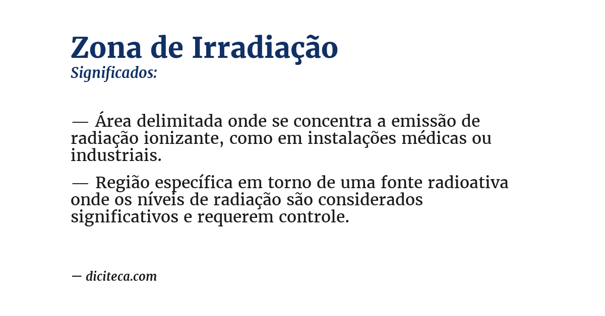 Significado de zona de irradiação