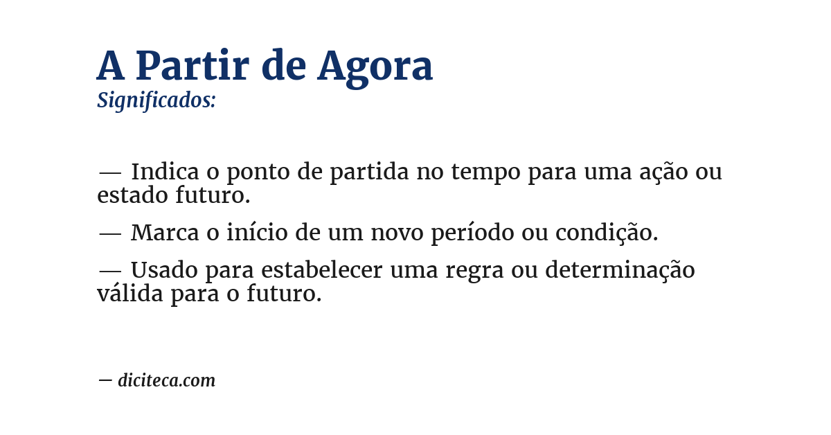 Significado de a partir de agora
