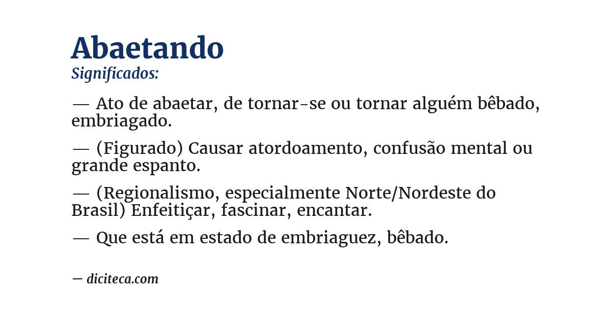 Significado de abaetando