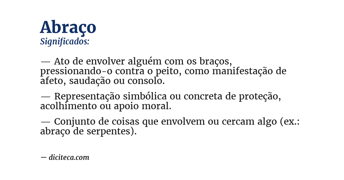 Significado de abraço