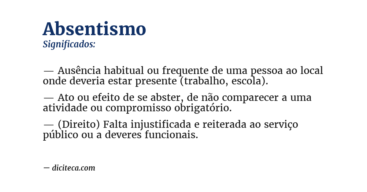 Significado de absentismo