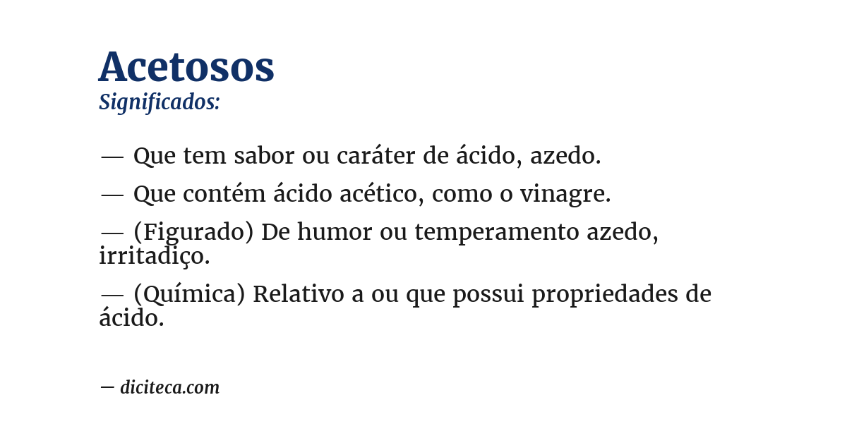 Significado de acetosos