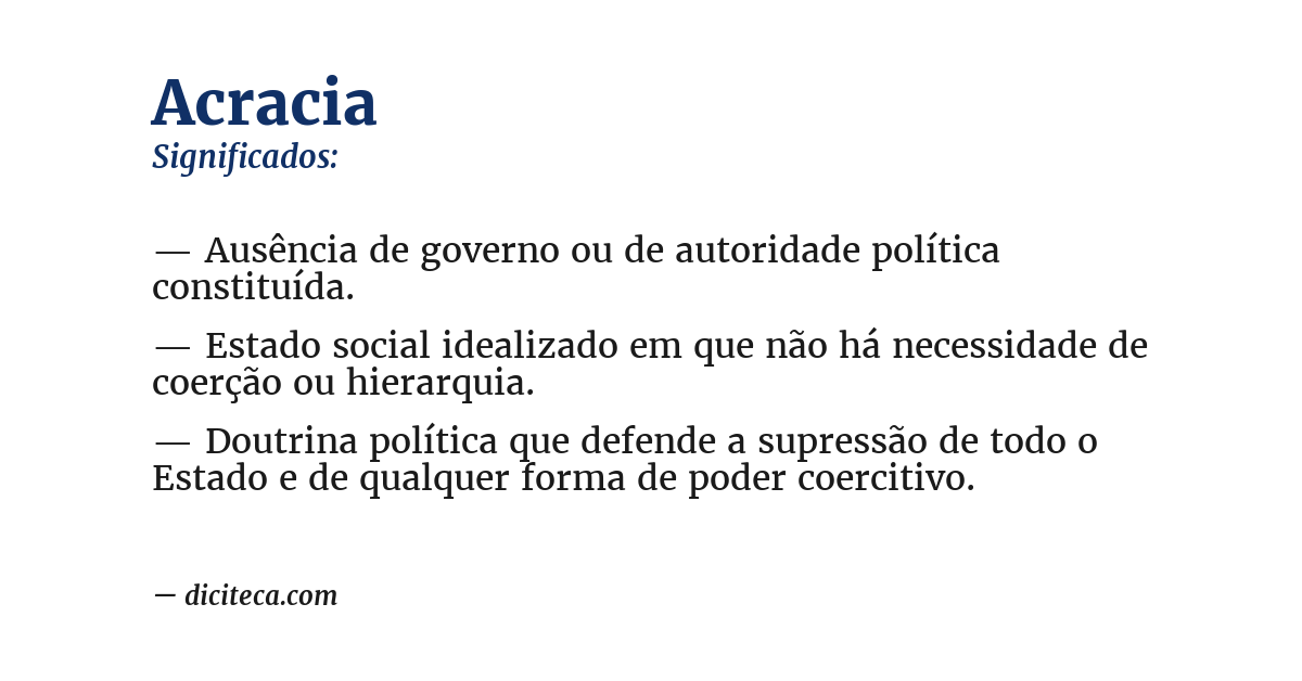 Significado de acracia
