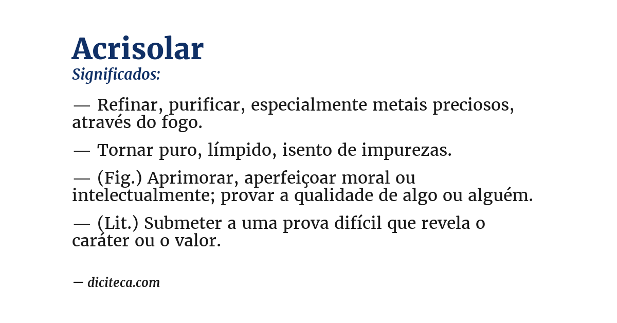 Significado de acrisolar
