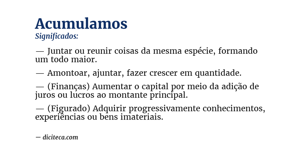 Significado de acumulamos
