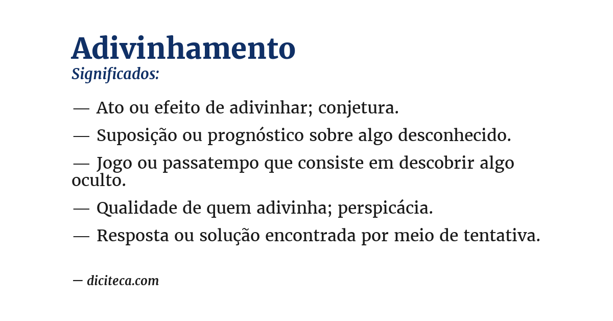 Significado de adivinhamento