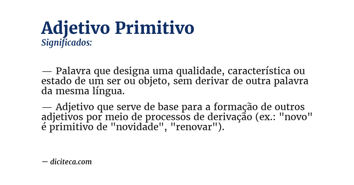 Significado de adjetivo primitivo