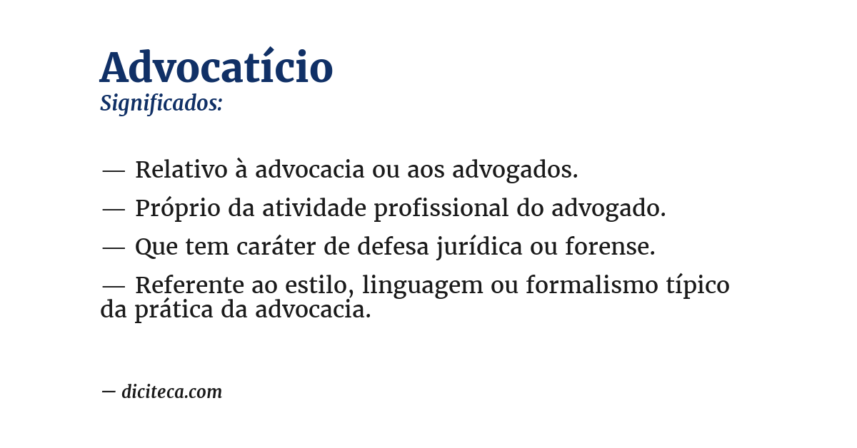 Significado de advocatício