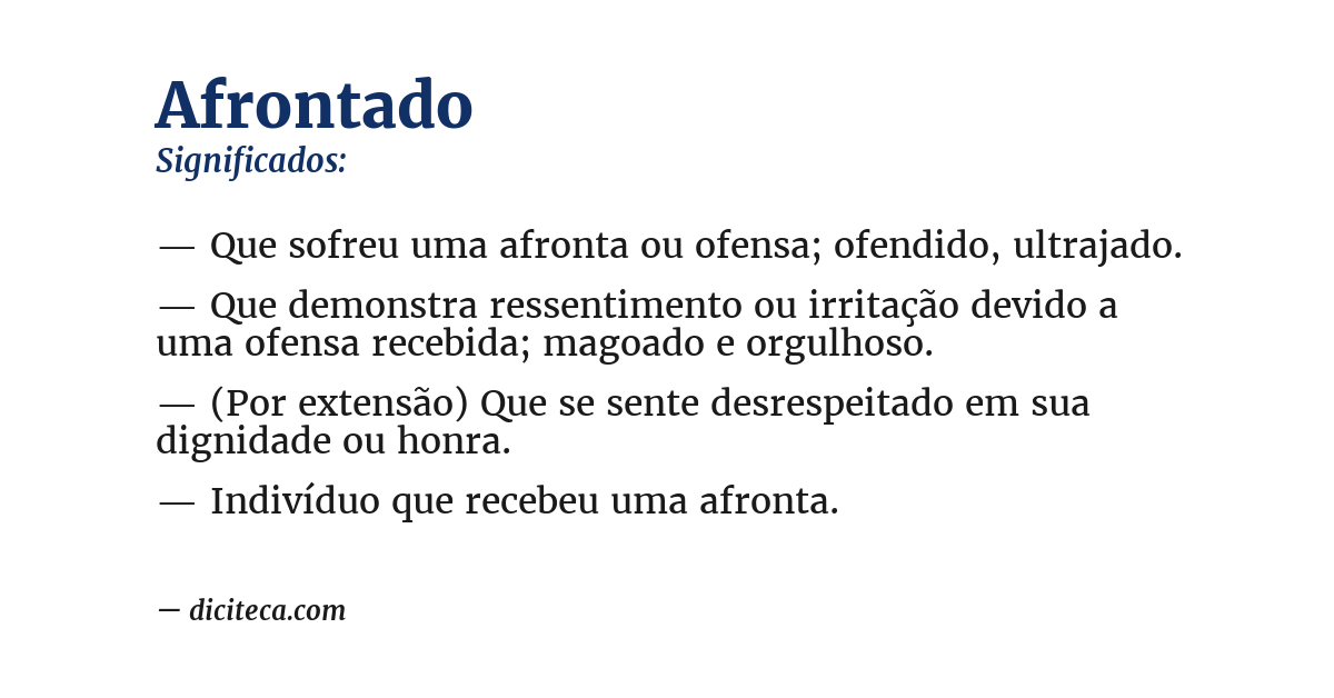 Significado de afrontado