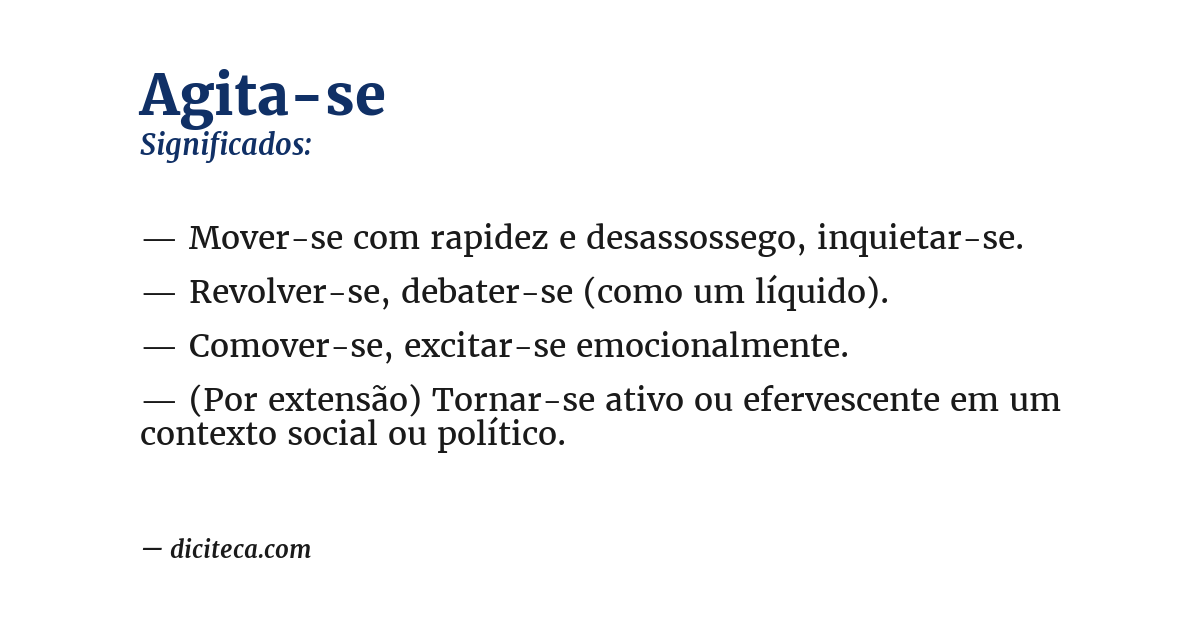 Significado de agita-se