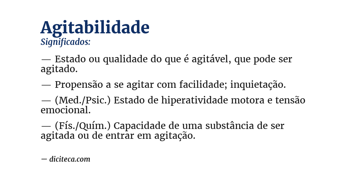 Significado de agitabilidade