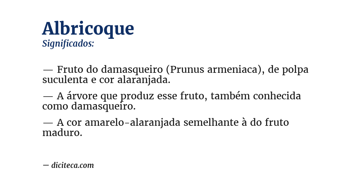 Significado de albricoque