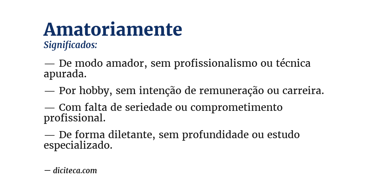Significado de amatoriamente