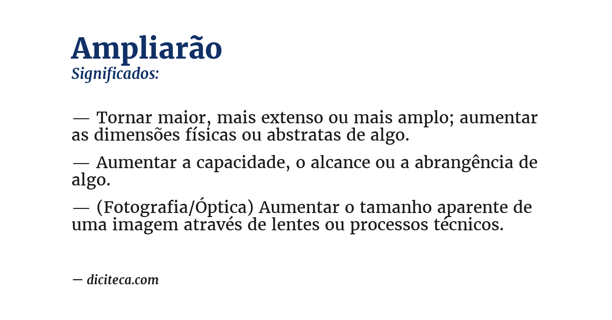 Significado de ampliarão