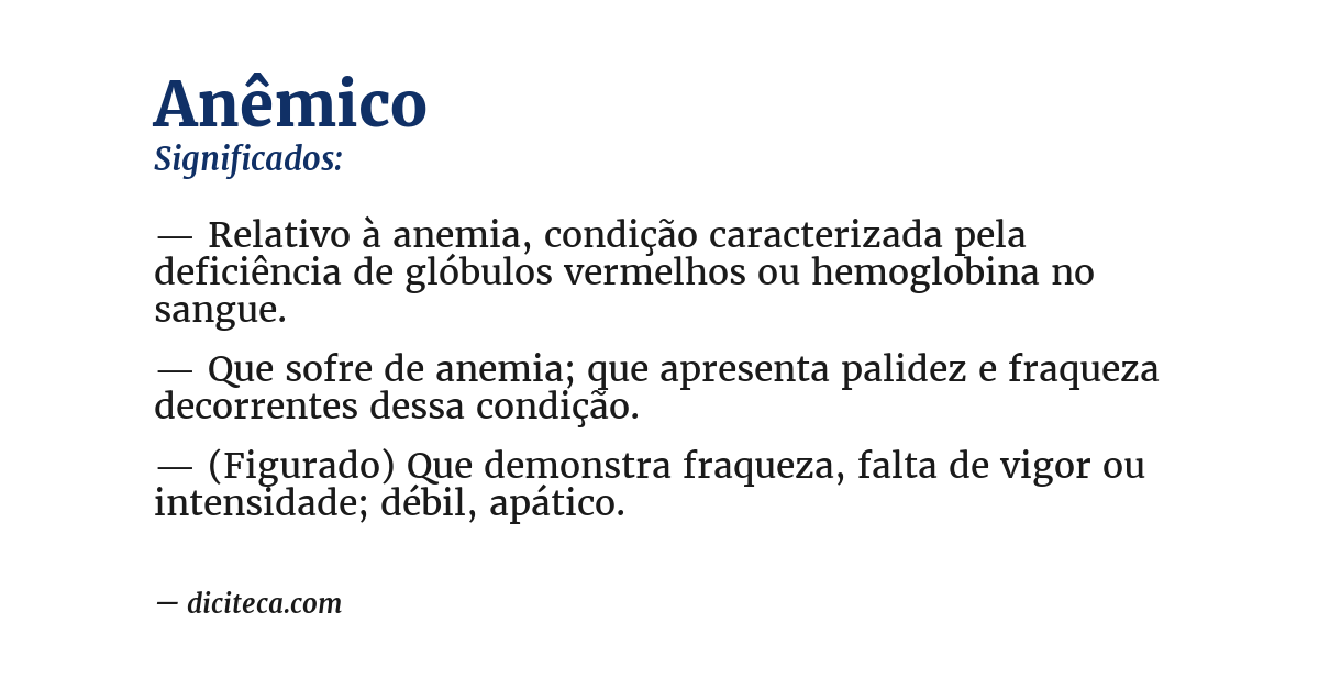 Significado de anêmico