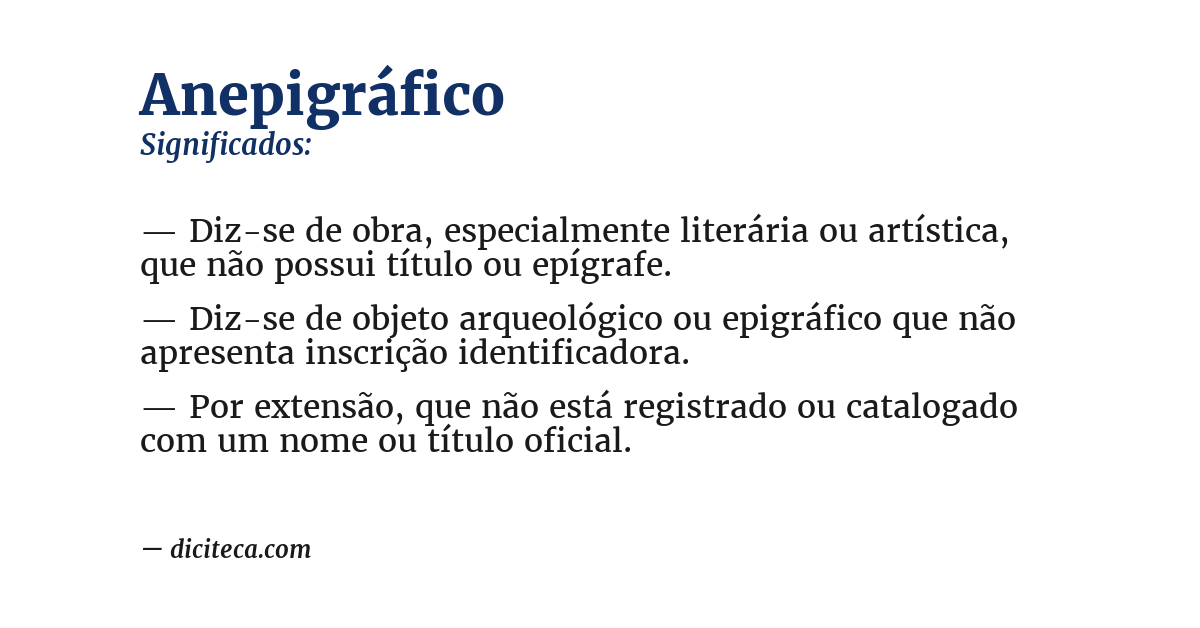 Significado de anepigráfico