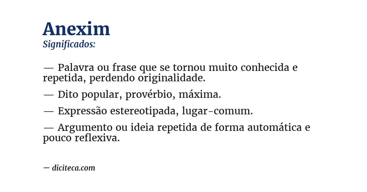 Significado de anexim