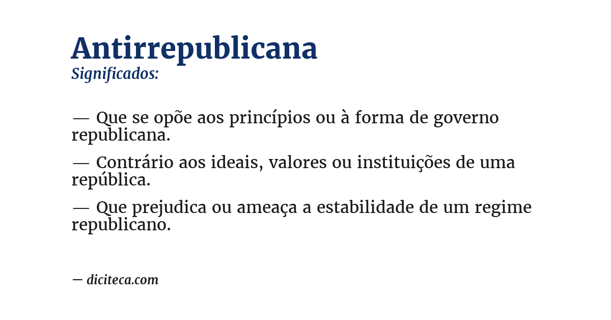 Significado de antirrepublicana