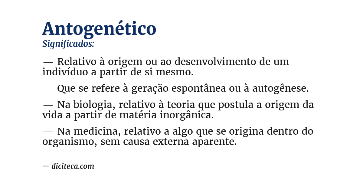 Significado de antogenético