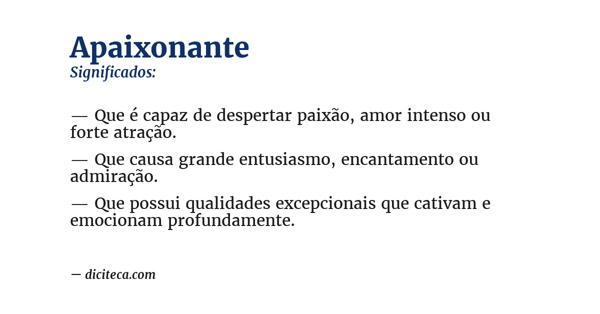 Significado de apaixonante