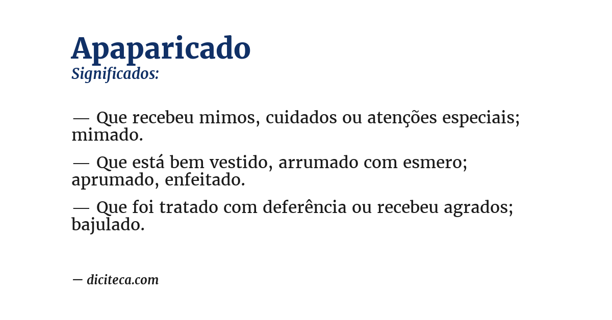 Significado de apaparicado