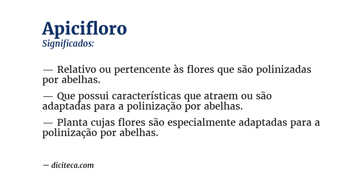 Significado de apicifloro