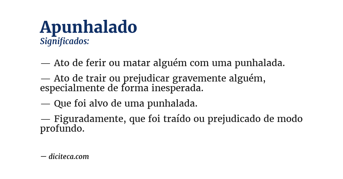 Significado de apunhalado