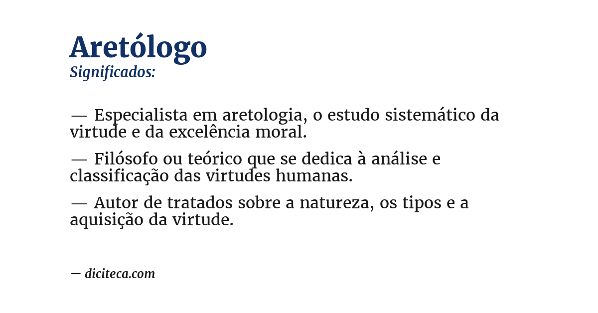 Significado de aretólogo
