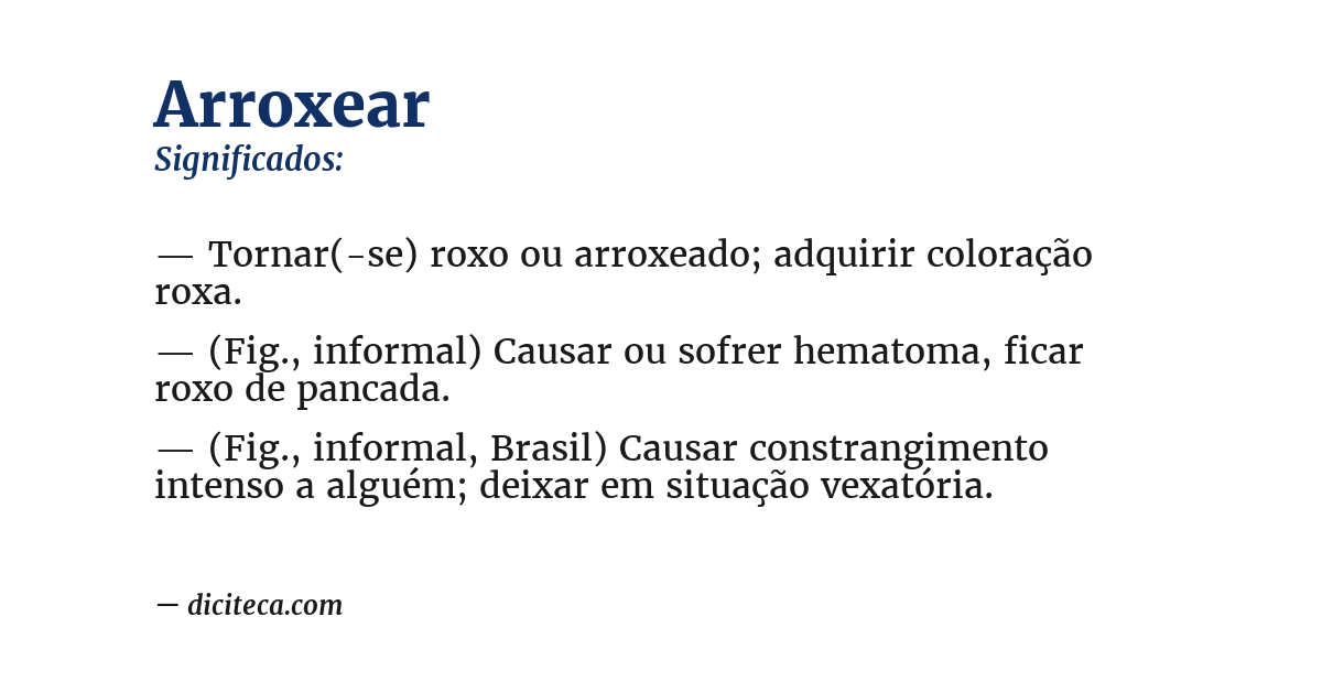 Significado de arroxear
