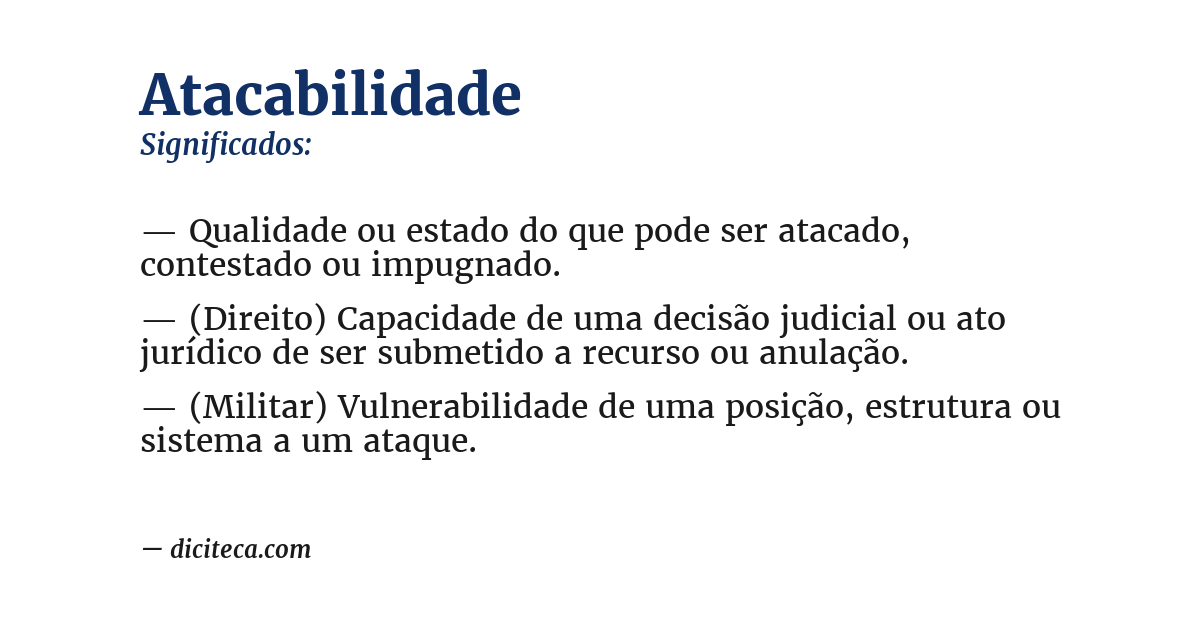 Significado de atacabilidade