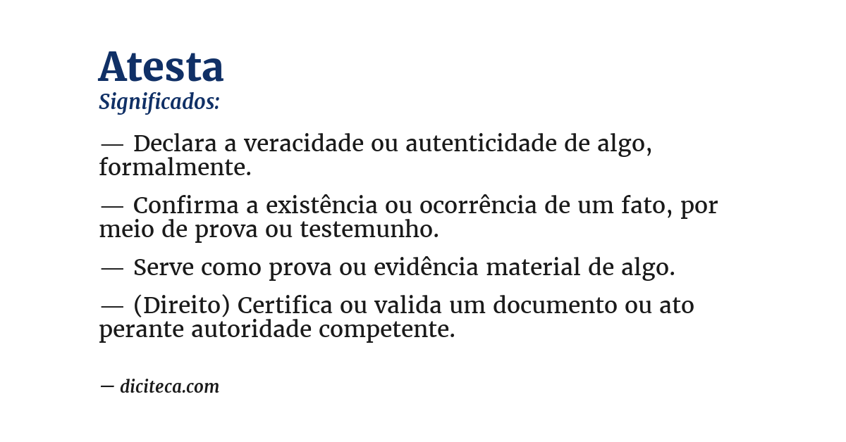 Significado de atesta