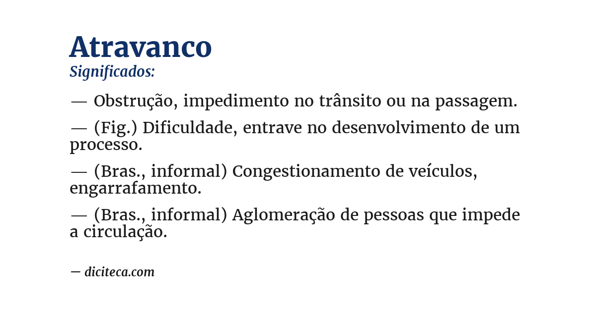Significado de atravanco