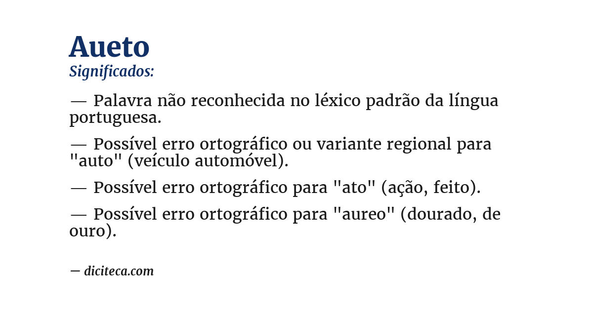 Significado de aueto