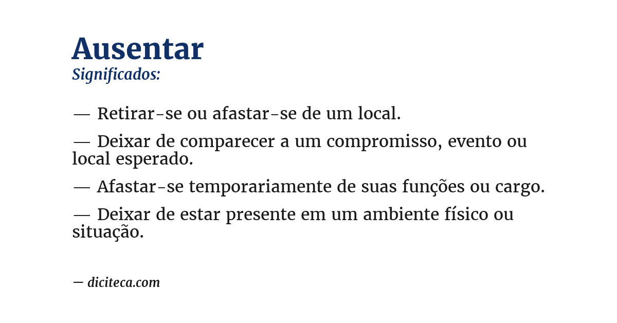 Significado de ausentar
