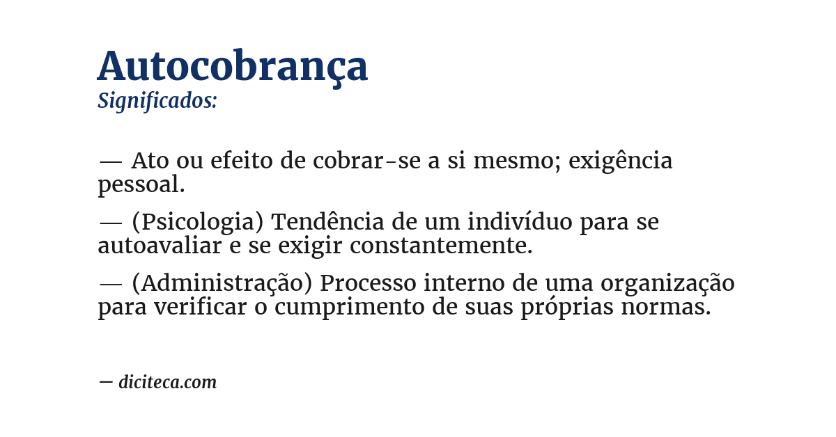 Significado de autocobrança