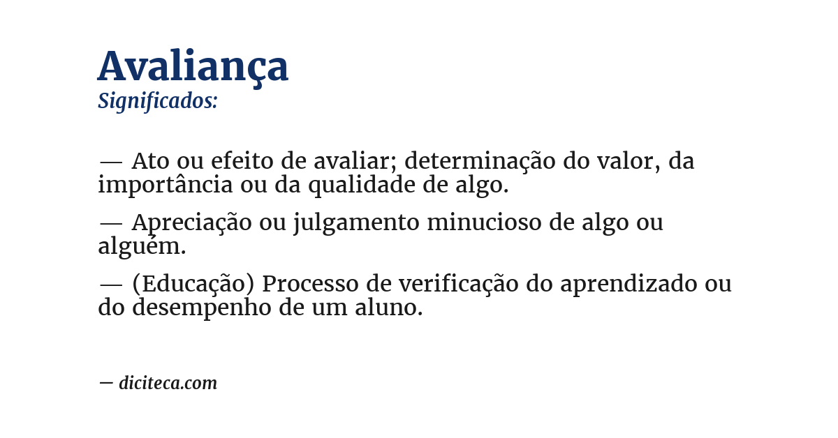 Significado de avaliança