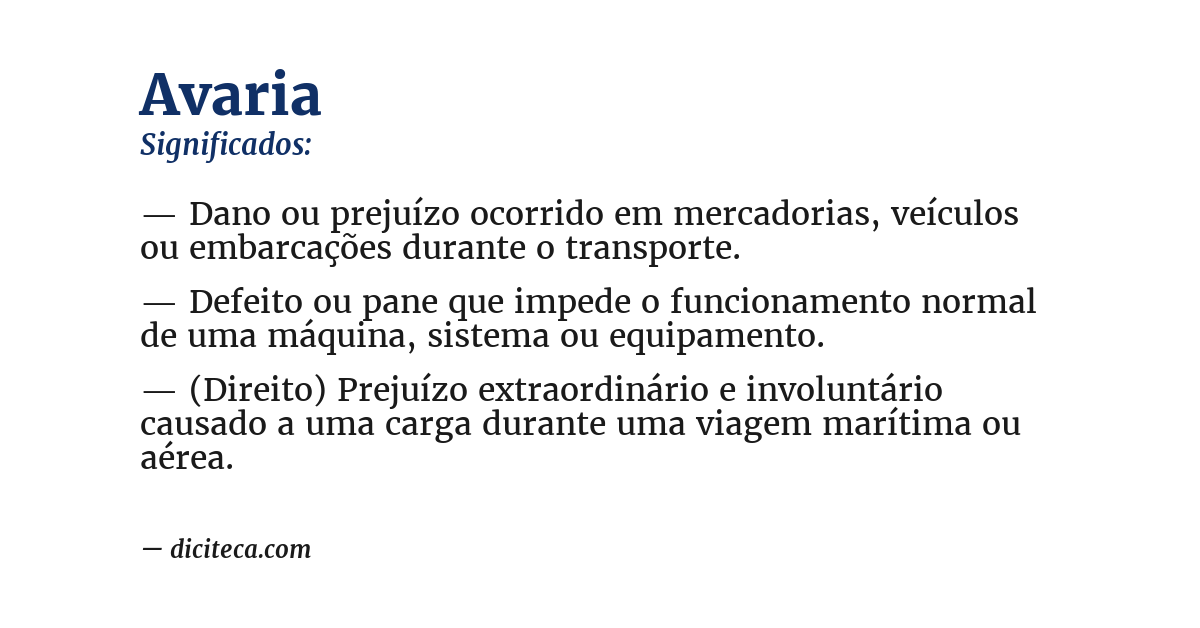 Significado de avaria