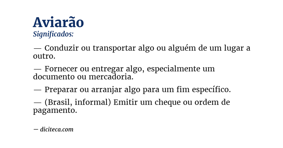 Significado de aviarão