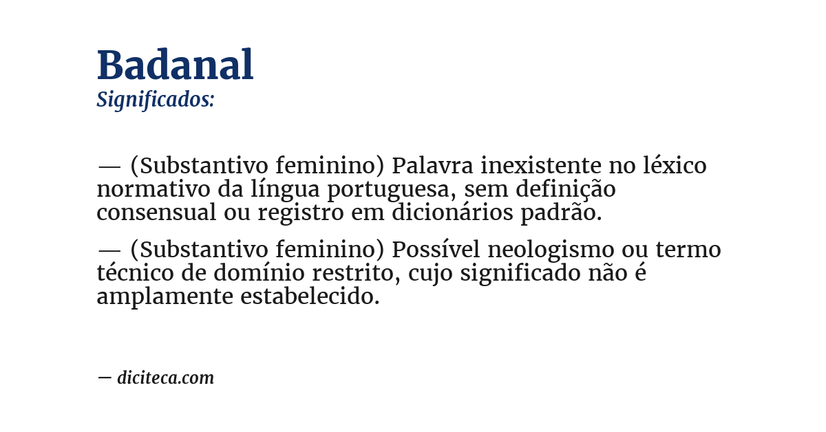 Significado de badanal