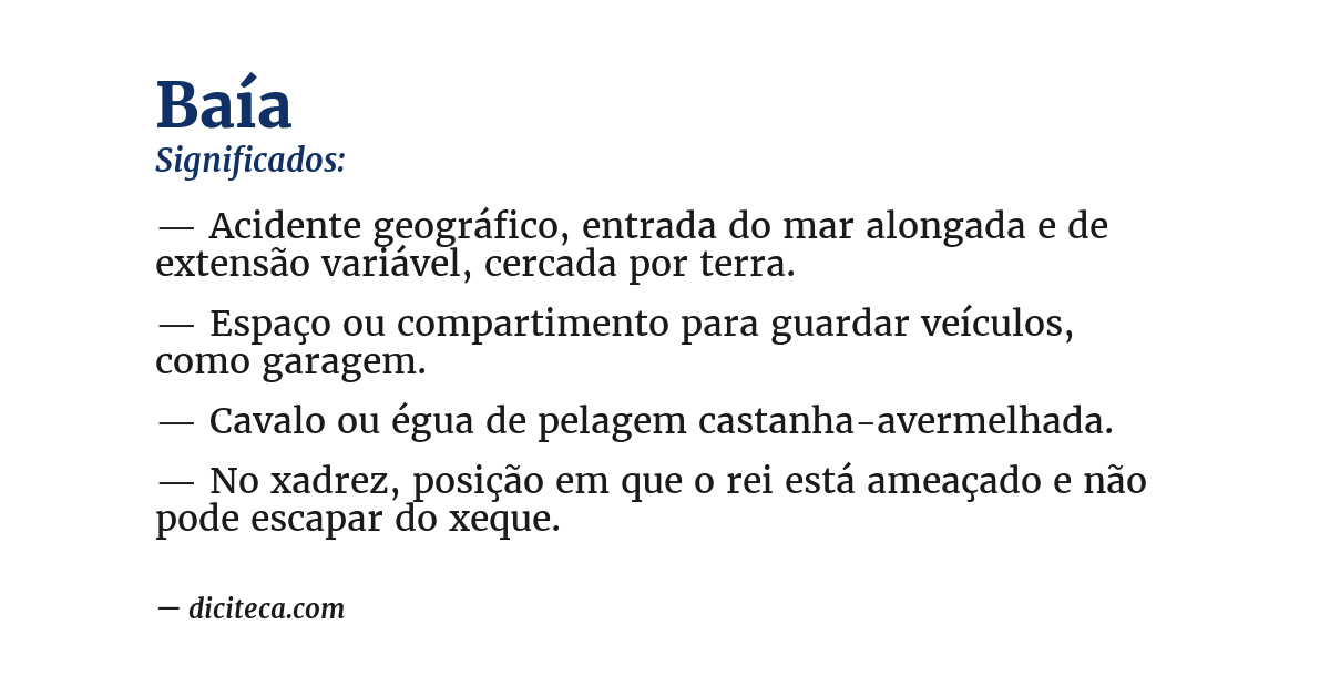 Significado de baía