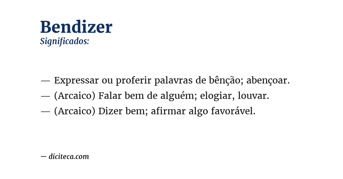 Significado de bendizer