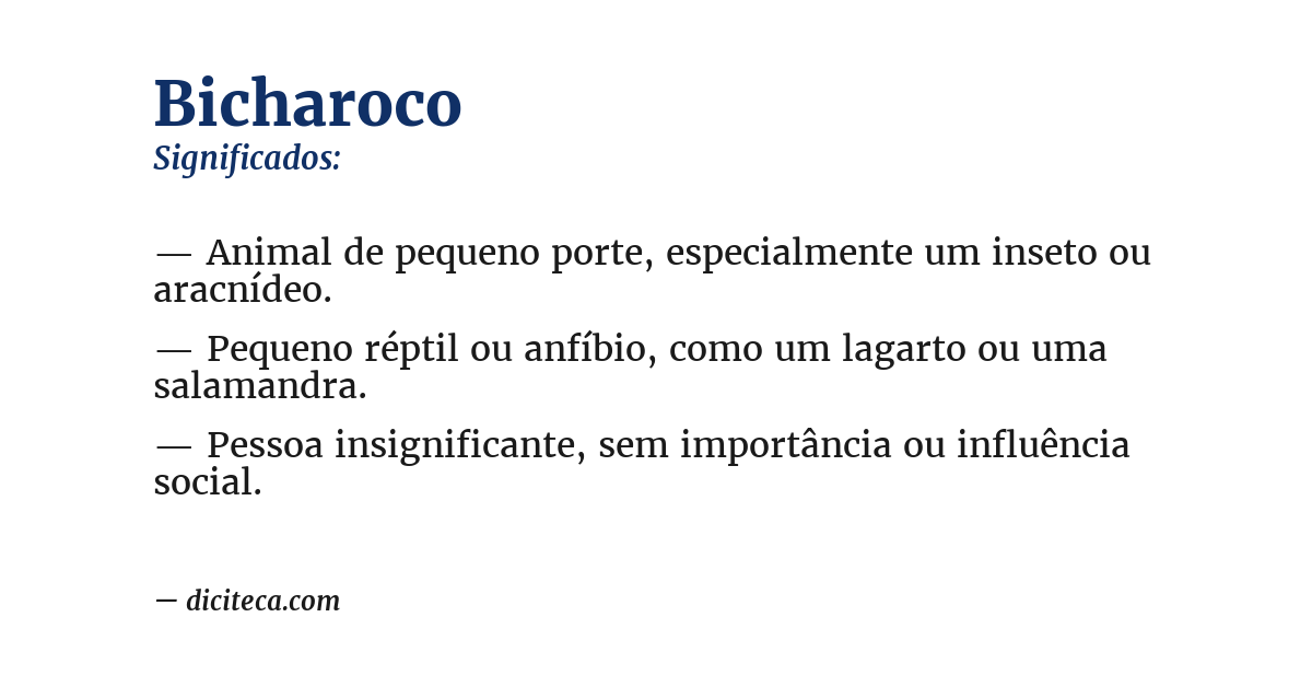 Significado de bicharoco