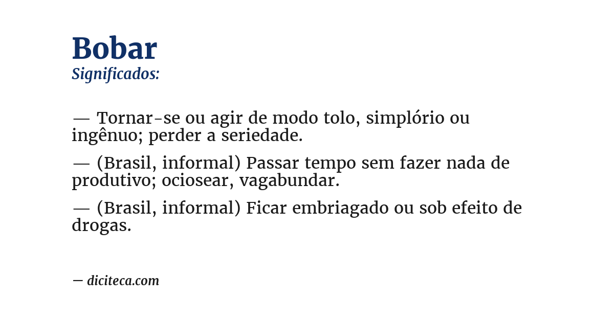 Significado de bobar