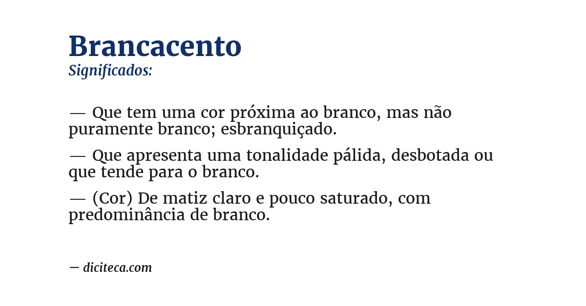 Significado de brancacento