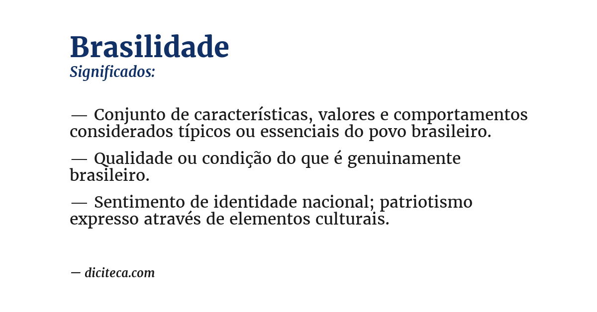 Significado de brasilidade
