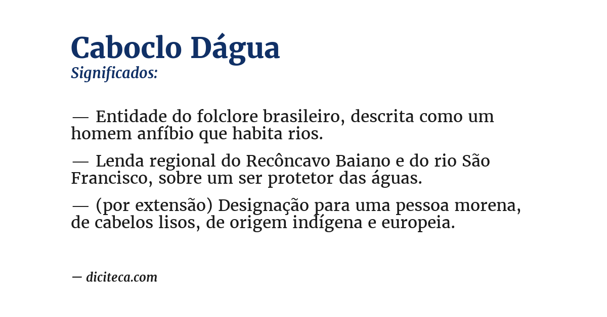 Significado de caboclo dágua